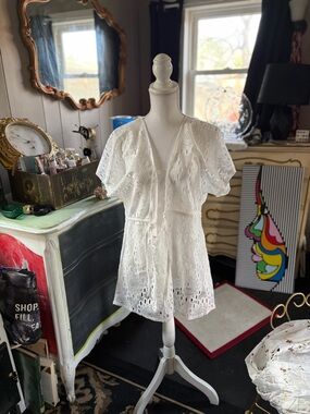 Catalina White Lace Eyelet Swim Cover-Up